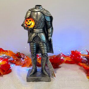Halloween Martha Stewart 15" resin Headless Horseman  with Light Up Pumpkin